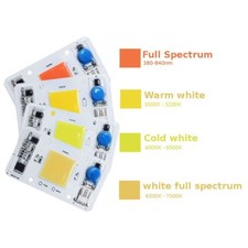 5PCS 110V Led Chip COB 50w driverless solderless chip for grow lamp