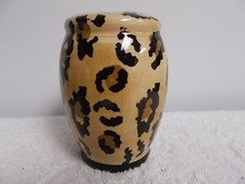 Springmaid Tan  Brown Leopard Spots Porcelain Bathroom Toothbrush Holder