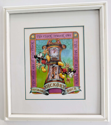 Walt Disney World Picture Photo Frame Mickey Mouse Hickory Dickory Dock 16''x18''