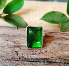 Natural Peridot Gemstone Ring 925 Sterling Silver Gift For Her Handmade Ring