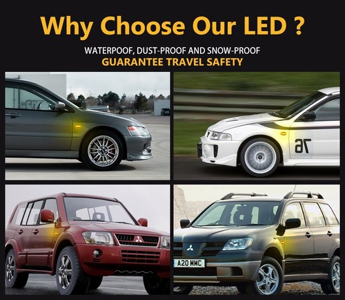 For Mitsubishi Lancer Outlander Pajero EVO LED Dynamic Side Marker Signal Lights - Foto 6 di 7