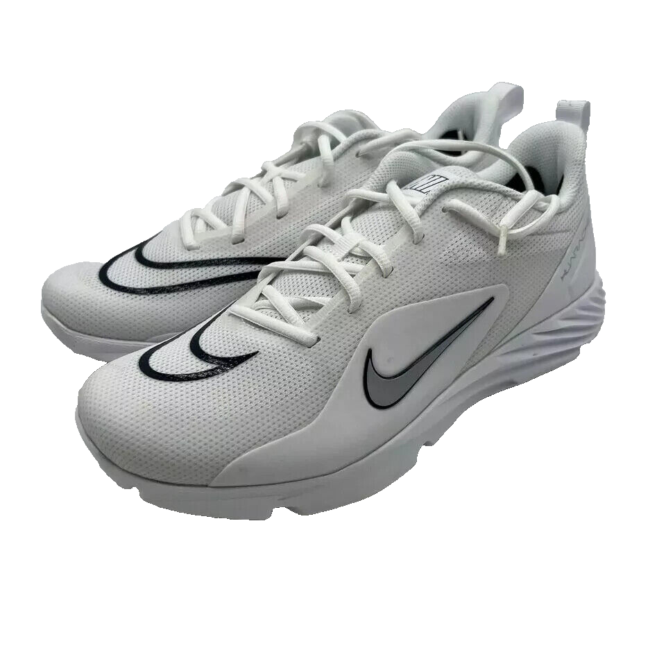 Nike Alpha Huarache 8 Pro Turf Lacrosse Mens White/Sliver CW4445-101 Sz 12.5 New Nike Alpha Huarache 8 Pro TURF Lacrosse Cleats CW4445-101  main image 4