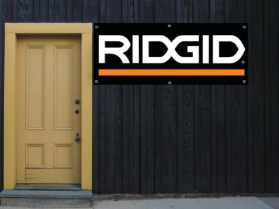 RIDGID power tools Vinyl Banner 3'x6' 13 OZ. Garage or any event  Ready to Hang