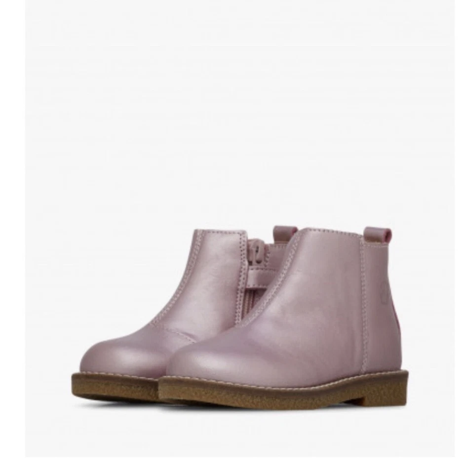 Botas de tornozelo Naturino Daisie couro rosa novas com etiquetas - Tamanho 10.5 - Imagem 2 de 4