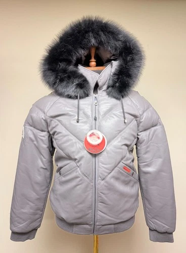 Brand New Men's V-Vomber Lamskin Leather & Goose Down Jacket With Real Fox Fur image 6
