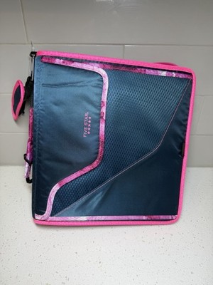 Mead Five Star Trapper Keeper PINK & BLUE Three Ring Binder Files Shoulder Strap