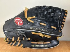Rawlings RBG36B Baseball Glove 12.5  Basket Web Black/Gold Adult Outfield RHT
