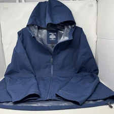 Swiss Tech Xxl Men’s Blue Hooded Waterproof, Rain, Jacket, Packable Preowned