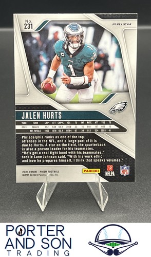 Jalen Hurts Green Color Match 2024 Panini Prizm #231 Philadelphia Eagles - Picture 2 of 2