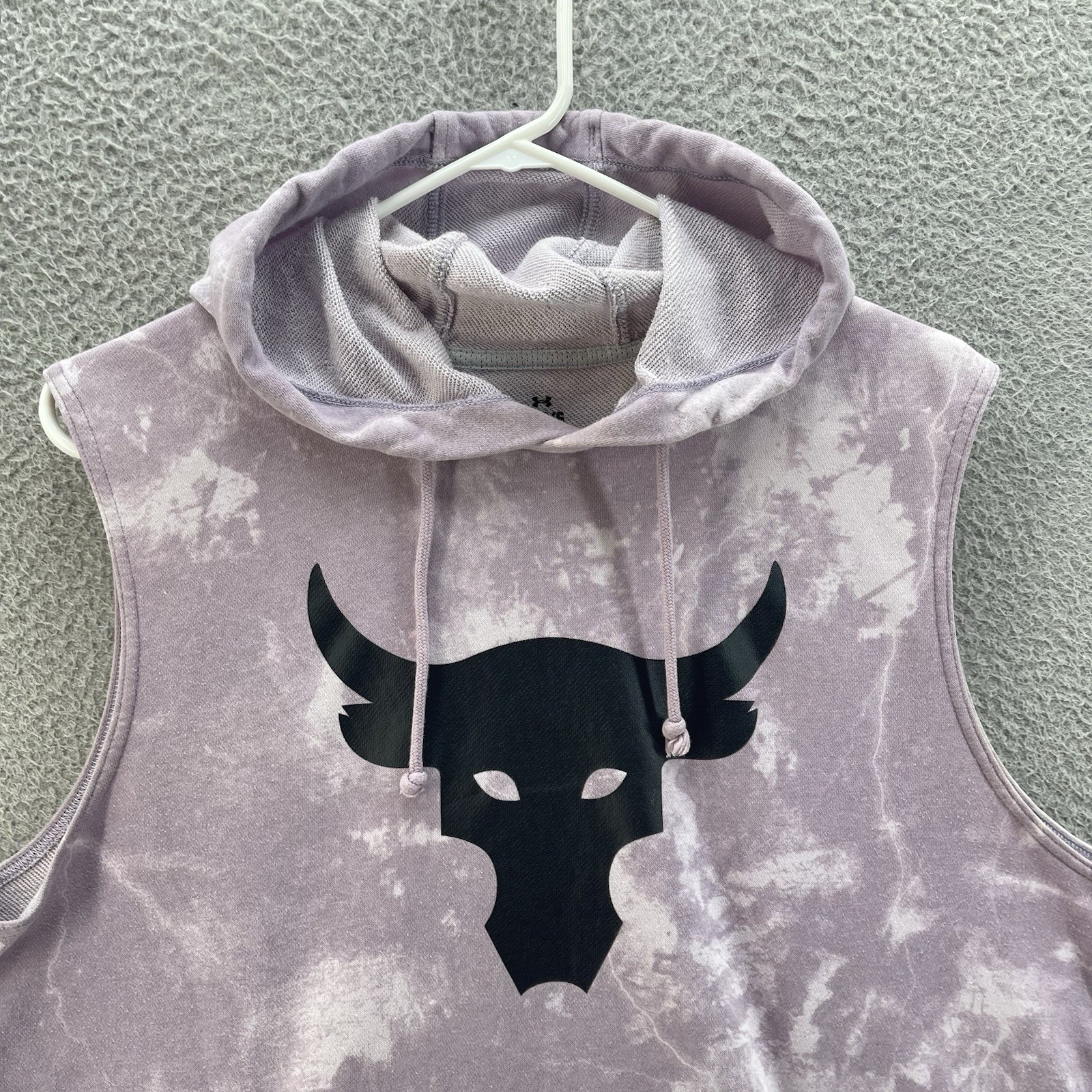 Under Armour Project Rock Hoodie Men Large Purple Sleeveless Tye Dye Streetwear* thumbnail 3