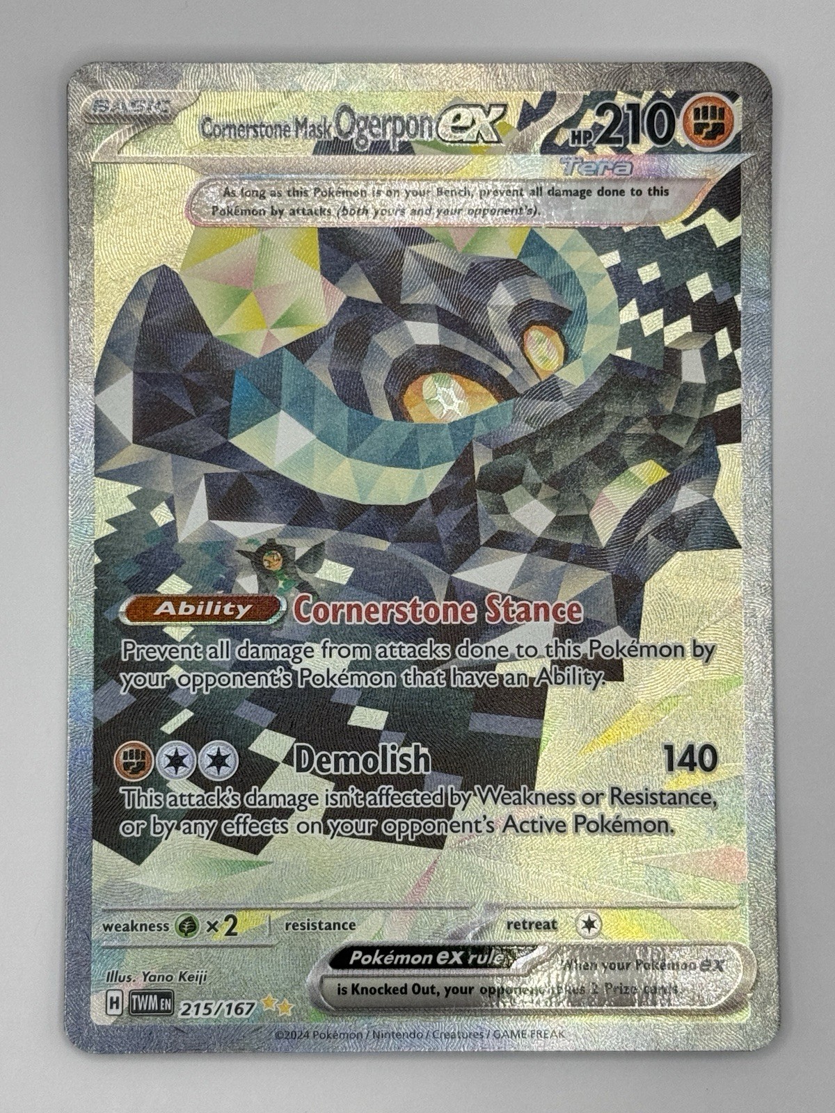 Pokemon TCG Cornerstone Mask Ogerpon ex 215/167 Twilight Masquerade SIR Holo NM