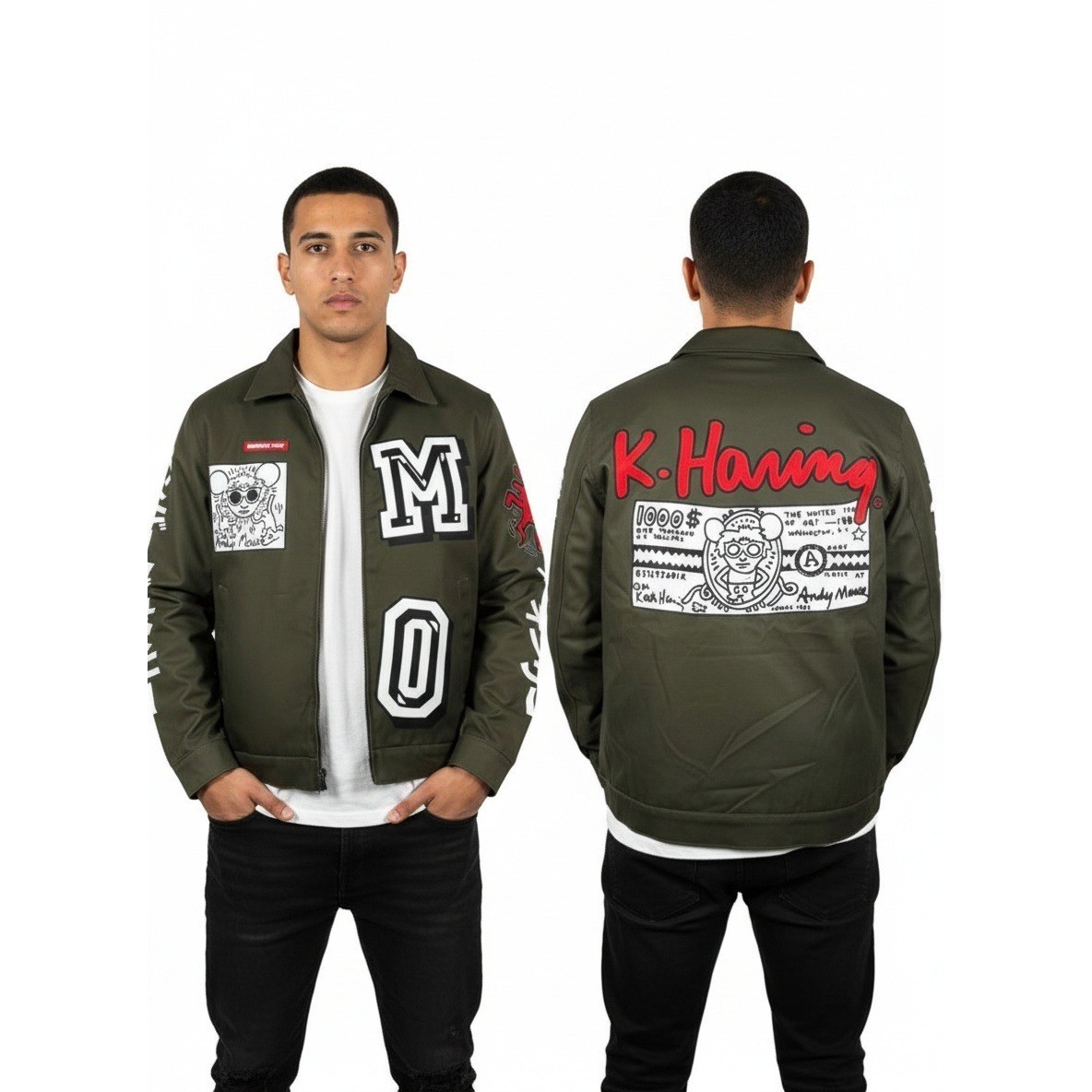 Members Only x Keith Haring Embroidered Patchwork Coach Jacket