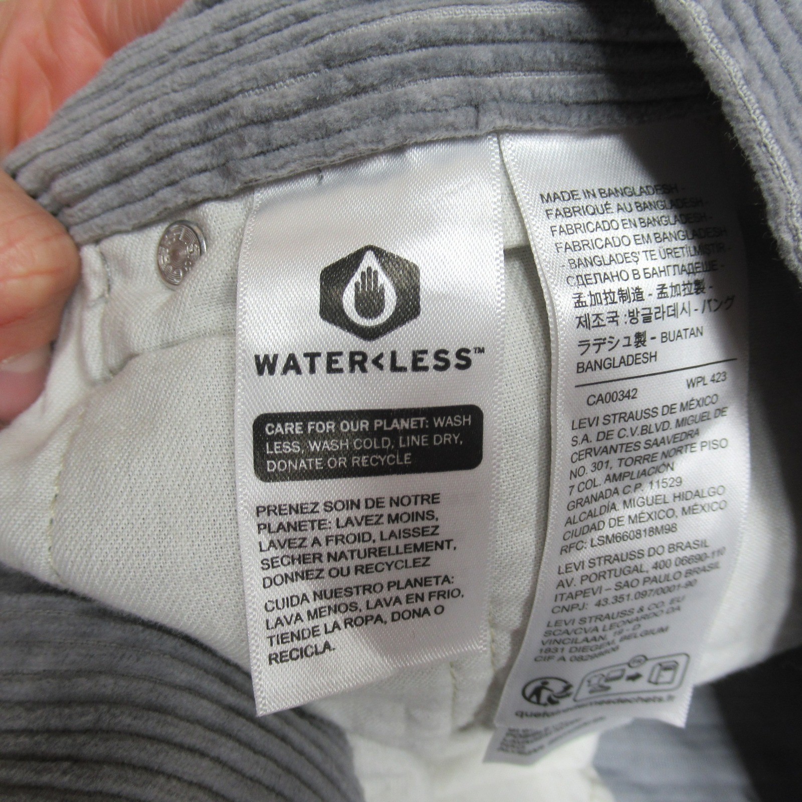 Levis Baggy Pants Mens 38x32 Grey Silver Tab Loose Fit Corduroy Straight VTG 90s thumbnail 7