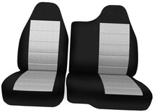 2PCS Oxford Cloth Front 60/40 Split Bench Highback Seat Cover for Ford Gray