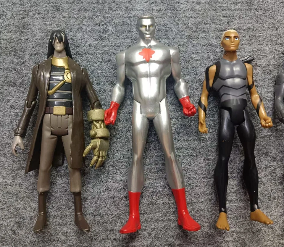 lot 4 DC Comics Young Justice Kid Flash CAPTAIN ATOM Aqualad action figure 4.5" - Image 3 of 4