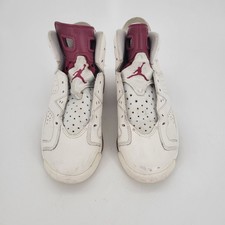 Size 4Y Air Jordan 6 Retro Maroon GS 2015 Nike Air White Burgundy USED