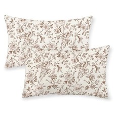 Floral Pillow Covers 12x20 Set of 2 and Cream 20" x 12" Pack of 2 Brown