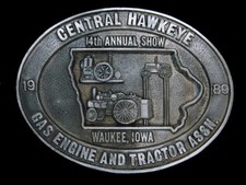 TJ03135 VINTAGE 1989  CENTRAL HAWKEYE GAS ENGINE  TRACTOR ASSN.  BELT BUCKLE