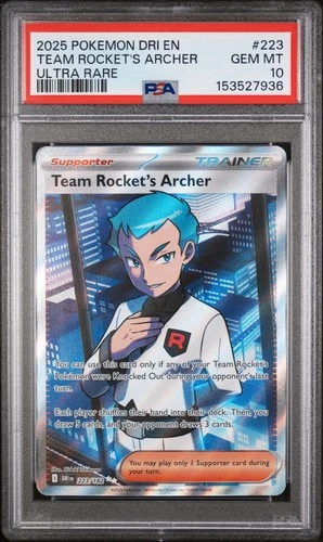 Pokemon Team Rocket's Archer Destined Rivals #223 Graded Card PSA 10