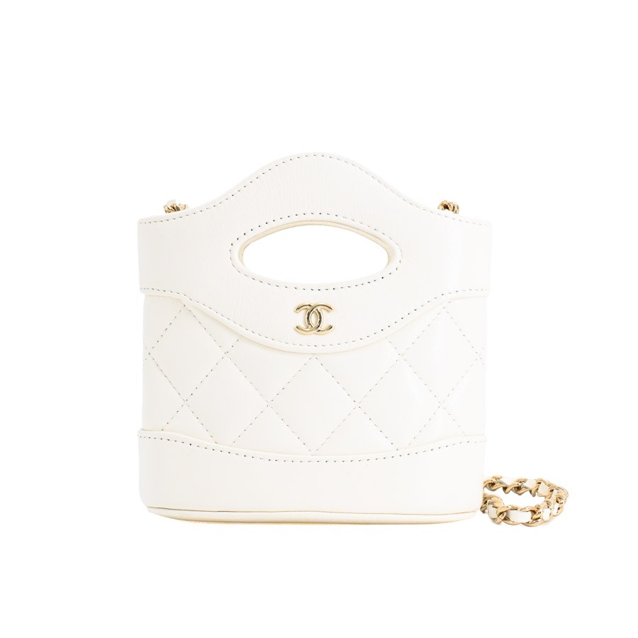 CHANEL mini chain clutch AP3924 Shoulder Bag / white Women