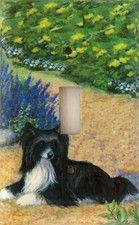 Chinese Crested Art Printed on a Single Toggle light switch plate, made in USA