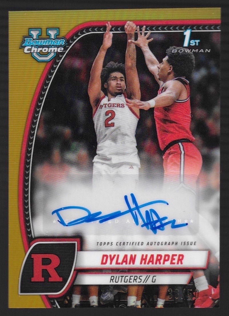 DYLAN HARPER 2024-25 BOWMAN U CHROME 1ST AUTOGRAPH GOLD AUTO /50