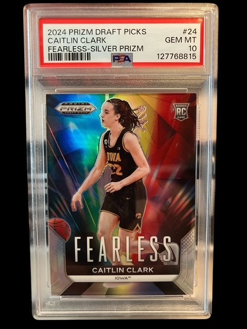 CAITLIN CLARK - 2024 PANINI PRIZM DRAFT PICKS FEARLESS SILVER PRIZM #24 PSA 10