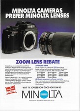 1984 Print Ad Minolta Camera Lense Zoom Lense Mississauga, Ontario