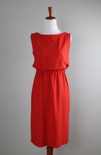 ANN TAYLOR NWT $119 Solid Red Sleeveless Keyhole Blouson Dress Size XS Petite