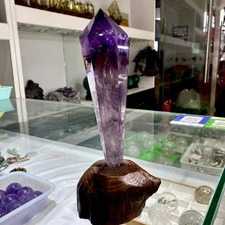 1.7LB Natural Amethyst Quartz Crystal Single Tip Termination Wand Point Healing