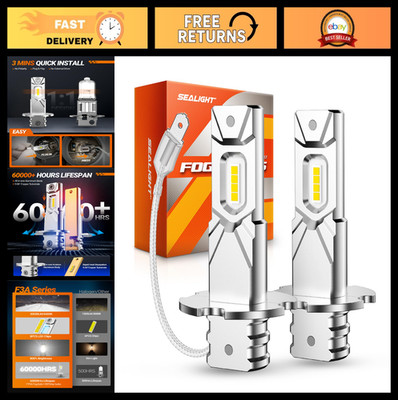 Super Bright H3 LED Fog Light Bulbs 30000LM 800% Brighter 6500K White - 2 Pack