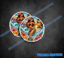 Hawaii Hula Girl Music Hibiscus Sticker Vinyl Decal Hawaiian Beach 2 Pack G Hawaii Hula Girl Music Hibiscus Sticker Vinyl Decal Hawaiian Beach 2 Pack G