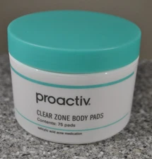 Proactiv CLEAR ZONE BODY PADS 75 Pads Salicylic Acid Acne Medication EXP 04/2026