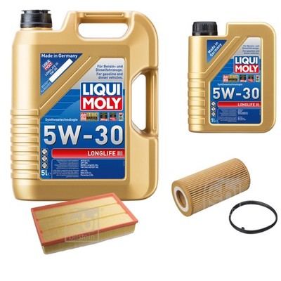 FEBI BILSTEIN Inspektionspaket 6L Liqui Moly 5W30 Longlife3 für Audi A3