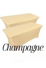 TABLECLOTH 8-feet Rectangle - Stretchable Table Cloth Cover, CHAMPAGNE, 2/Pack