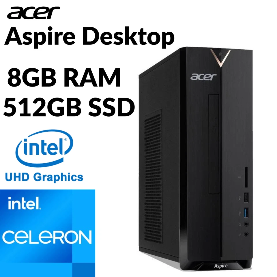 Acer Aspire Desktop Intel Celeron N4505 2GHz 8GB RAM 512GB SSD Refurbished