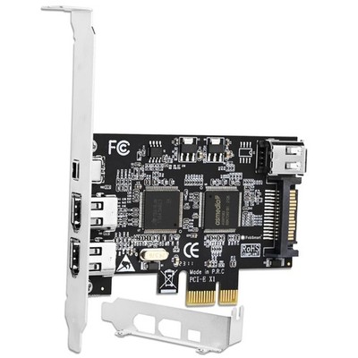 FebSmart 4 Ports PCIE Firewire 400 1394A Expansion Card, Texas Instruments...