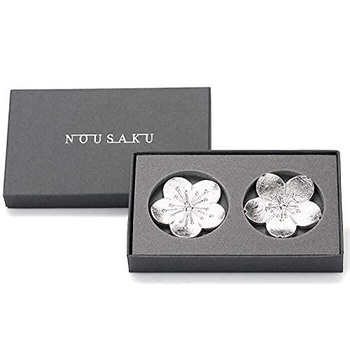 NOUSAKU Gift Set Flower Chopstick Rest Plum Sakura Pair Tin Japan - Picture 1 of 2