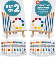 Couples Acrylic Painting Kit - 2 Set Sip and Paint for Date Night