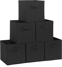 Storage Cubes, 11 Inch Durable 6 Pack Fabric Foldable Collapsible Bins with Hand