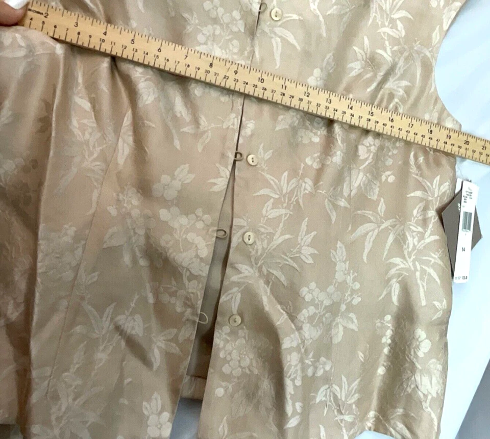 Camiseta sin mangas Jones New York 100 % seda estampado floral talla 14 pantalones talla 10 Foto 2 de 4