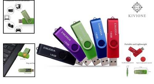 USB Stick 16GB Mehrfarbig 5er Pack Hochgeschwindigkeits USB 2.0 Flash Laufwerke - Bild 2 von 9