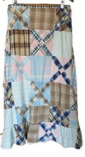 15 Vintage Ralph Lauren Blue Label Patchwork Skirt Maxi Length Plaid 12/L