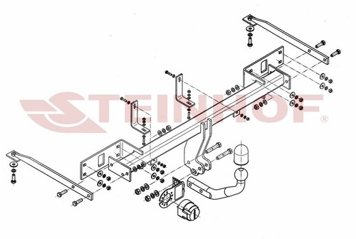 Gancio di traino fisso per Fiat Panda III 312 2012- + kit el. 13-poli - Foto 4 di 8