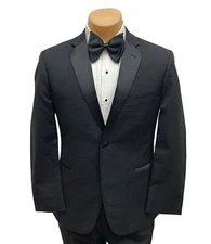 Men's Ike Behar Black & Grey Checkered Ashton Tuxedo Jacket Slim Fit 38R