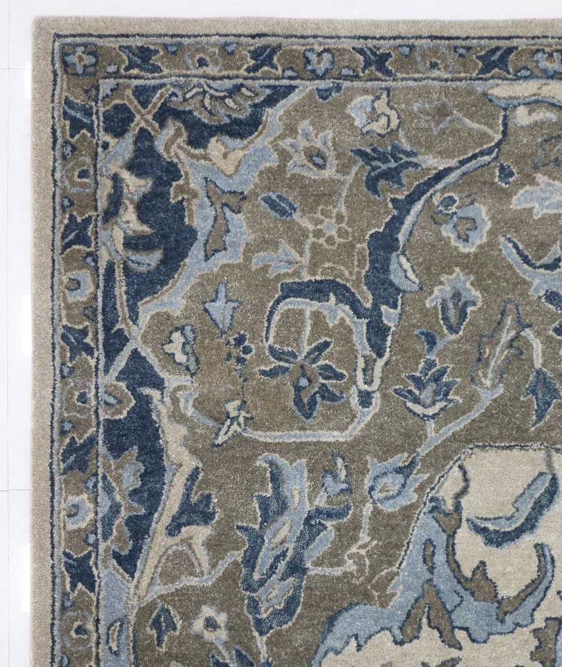 Alfombras y alfombras de lana estilo oriental contemporáneo hechas a mano naturales Nolan Foto 3 de 4