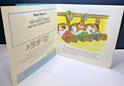 2 Vintage 1960's Walt Disney Records & Books Pinocchio & The Seven Dwarfs 33 1/3 - Picture 9 of 10