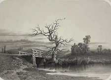 Pont du Loc'h Lithographie 1860 France Chouan