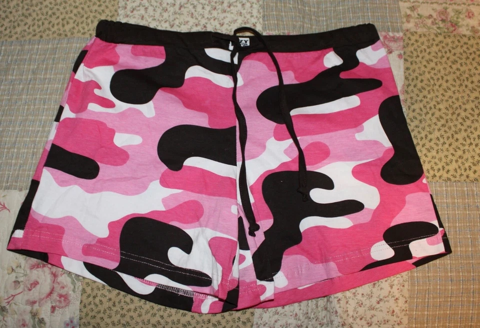 Large NWT Juniors Lazy One Deeriaire Pink Camo Boxer Sleep Shorts - Image 2 of 4