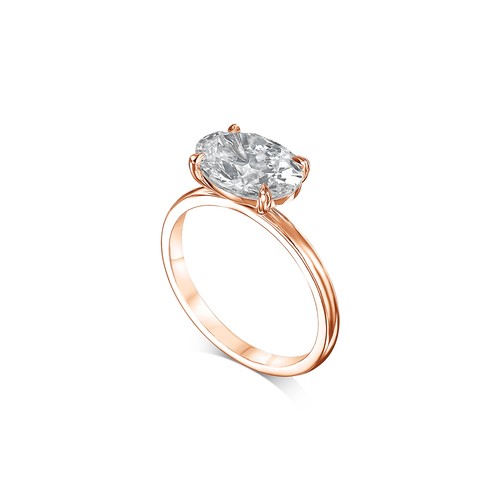 Anello di fidanzamento diamanti VVS2 colore F 2 Ctw creato in laboratorio oro bianco 14k IGI CVD - Foto 8 di 8
